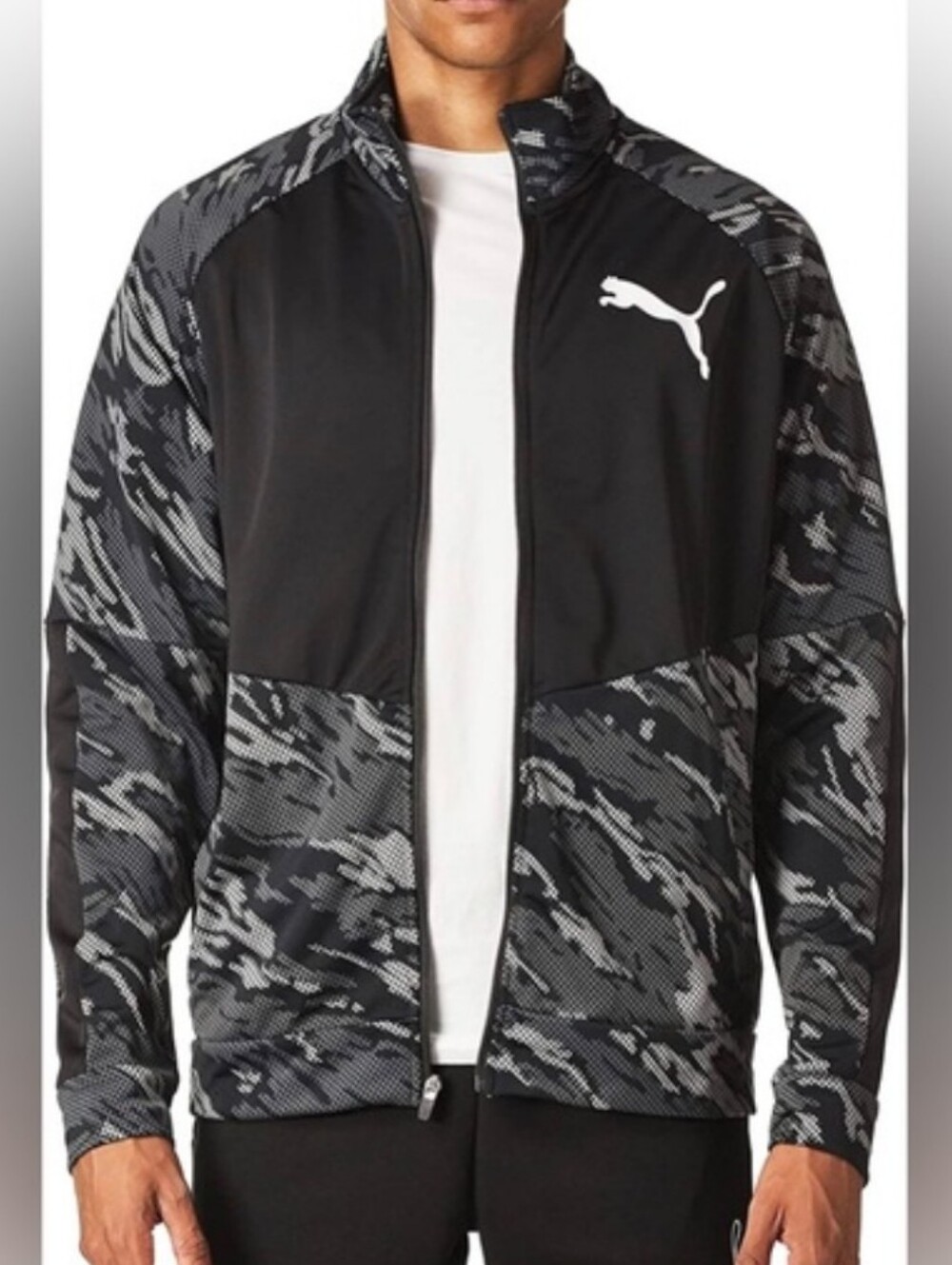 Puma Men’s Black & Gray Camo Performance Jacket NWT MEDIUM